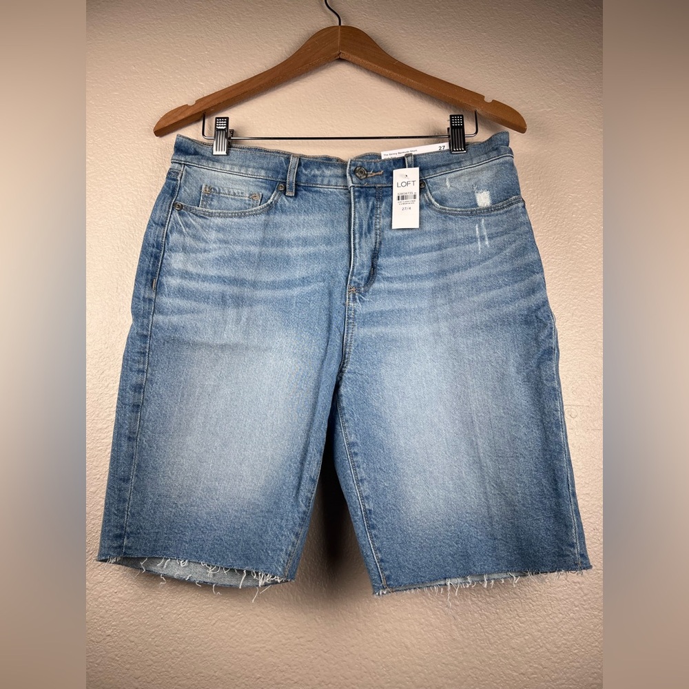 LOFT High Rise Skinny Bermuda Shorts Size 27 NWT!